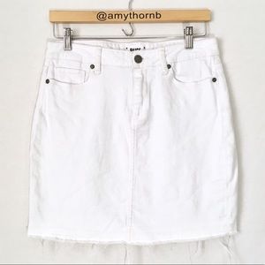 paige white denim skirt